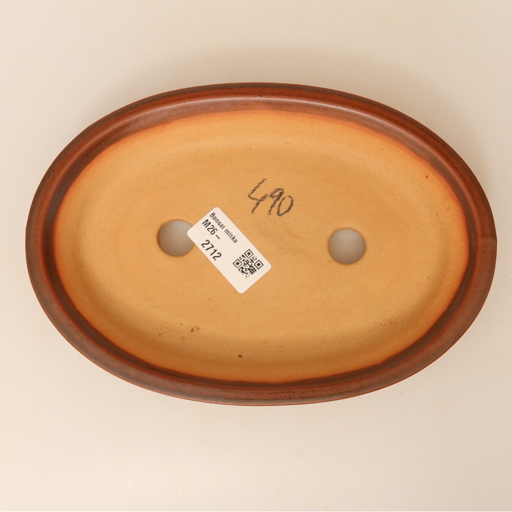 Ciotola in ceramica  21 x 14,5 x 3,5 cm, colore marrone