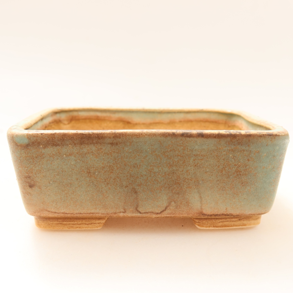 Vaso da bonsai in ceramica 10 x 8 x 3,5 cm, colore verde