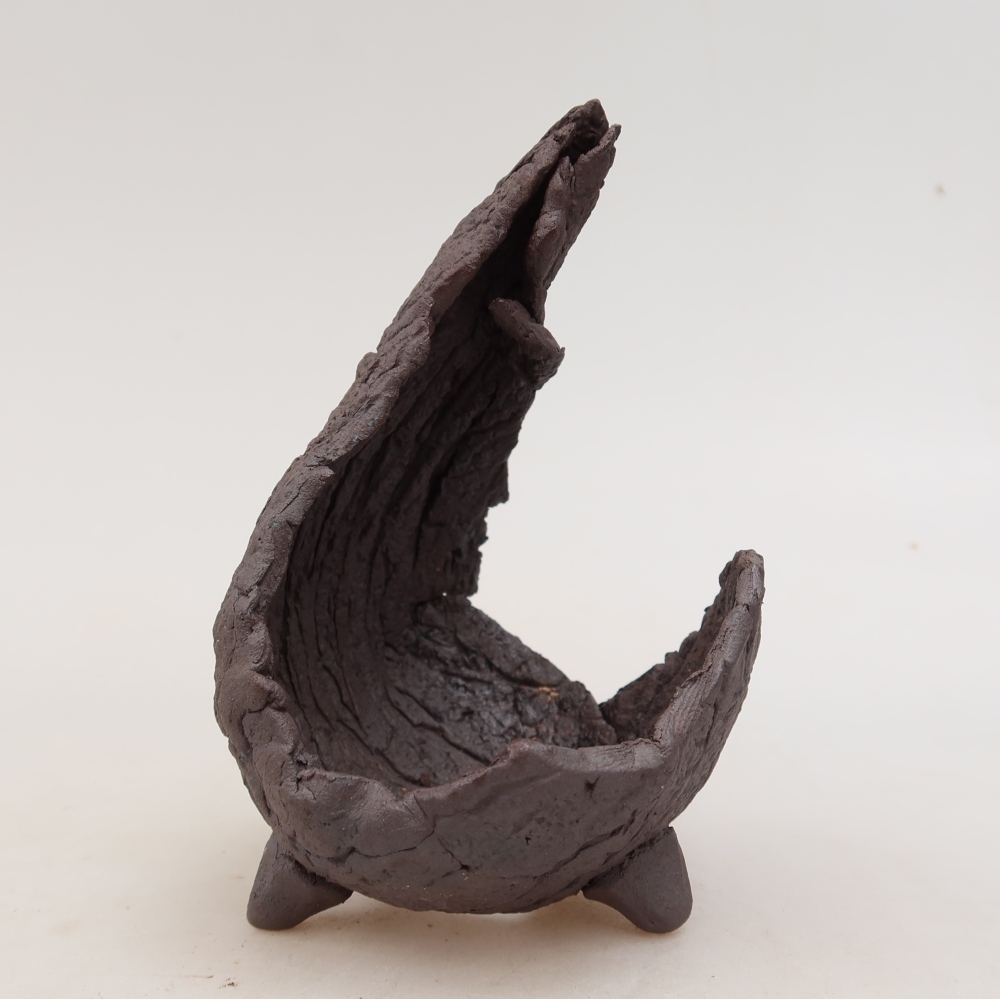 Guscio in ceramica  7,5 x 8 x 13 cm, colore marrone