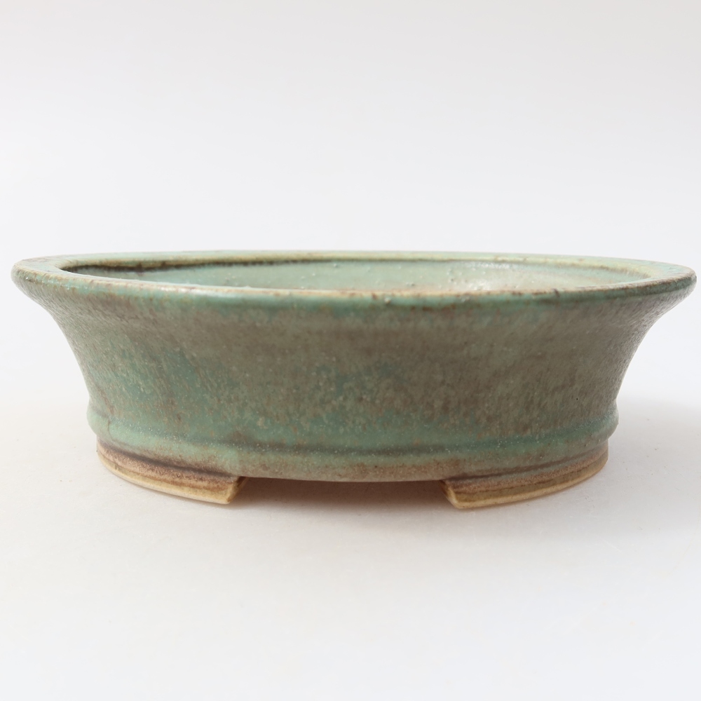 Ciotola per bonsai in ceramica 14,5 x 12,5 x 4 cm, verde