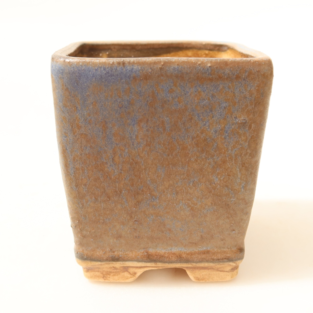 Vaso da bonsai in ceramica 6,5 x 6,5 x 7 cm, colore blu