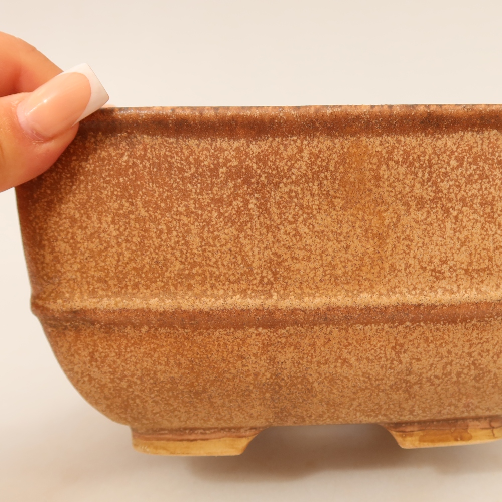 Vaso da bonsai in ceramica 16,5 x 16,5 x 9,5 cm, colore rosa