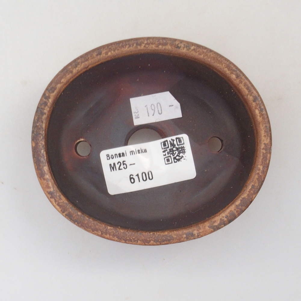 Ciotola per bonsai in ceramica 10 x 8,5 x 4 cm, marrone