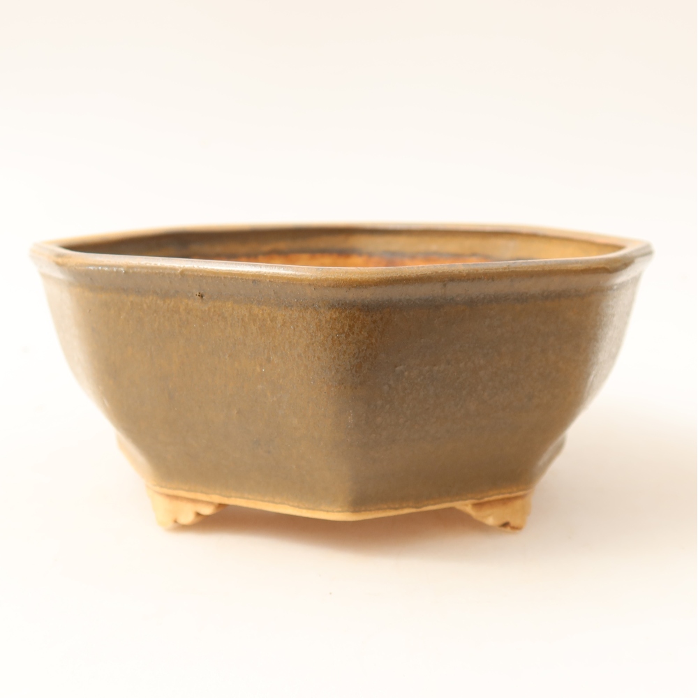 Vaso da bonsai in ceramica 17 x 16 x 6,5 cm, colore marrone