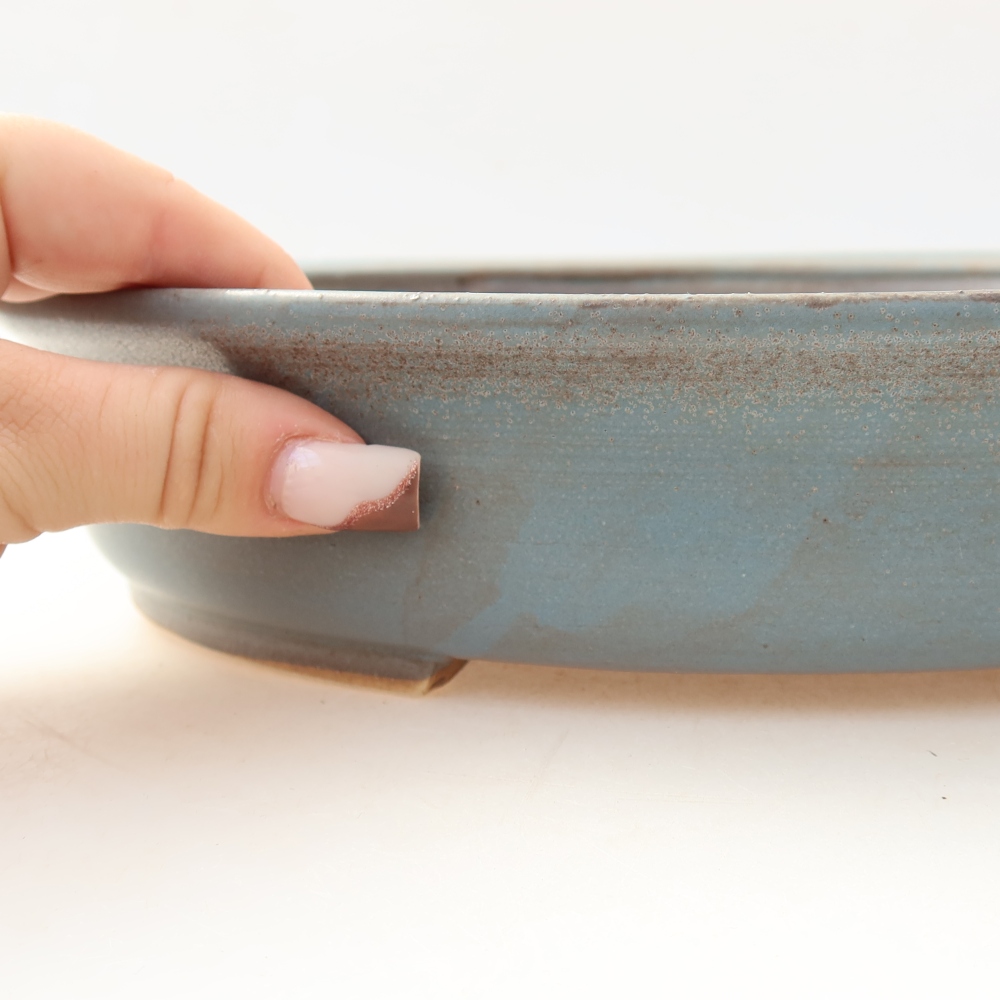 Vaso da bonsai in ceramica 26 x 24 x 6 cm, colore blu