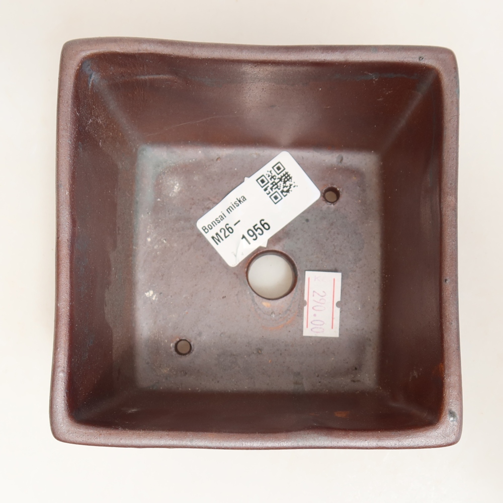 Vaso da bonsai in ceramica 10,5 x 10,5 x 6,5 cm, colore metallizzato