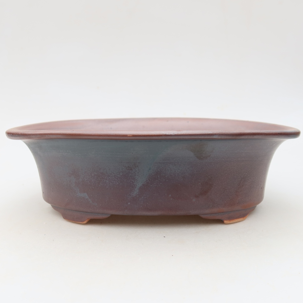 Vaso in ceramica per bonsai 22,5 x 17,5 x 6,5 cm, colore metallizzato