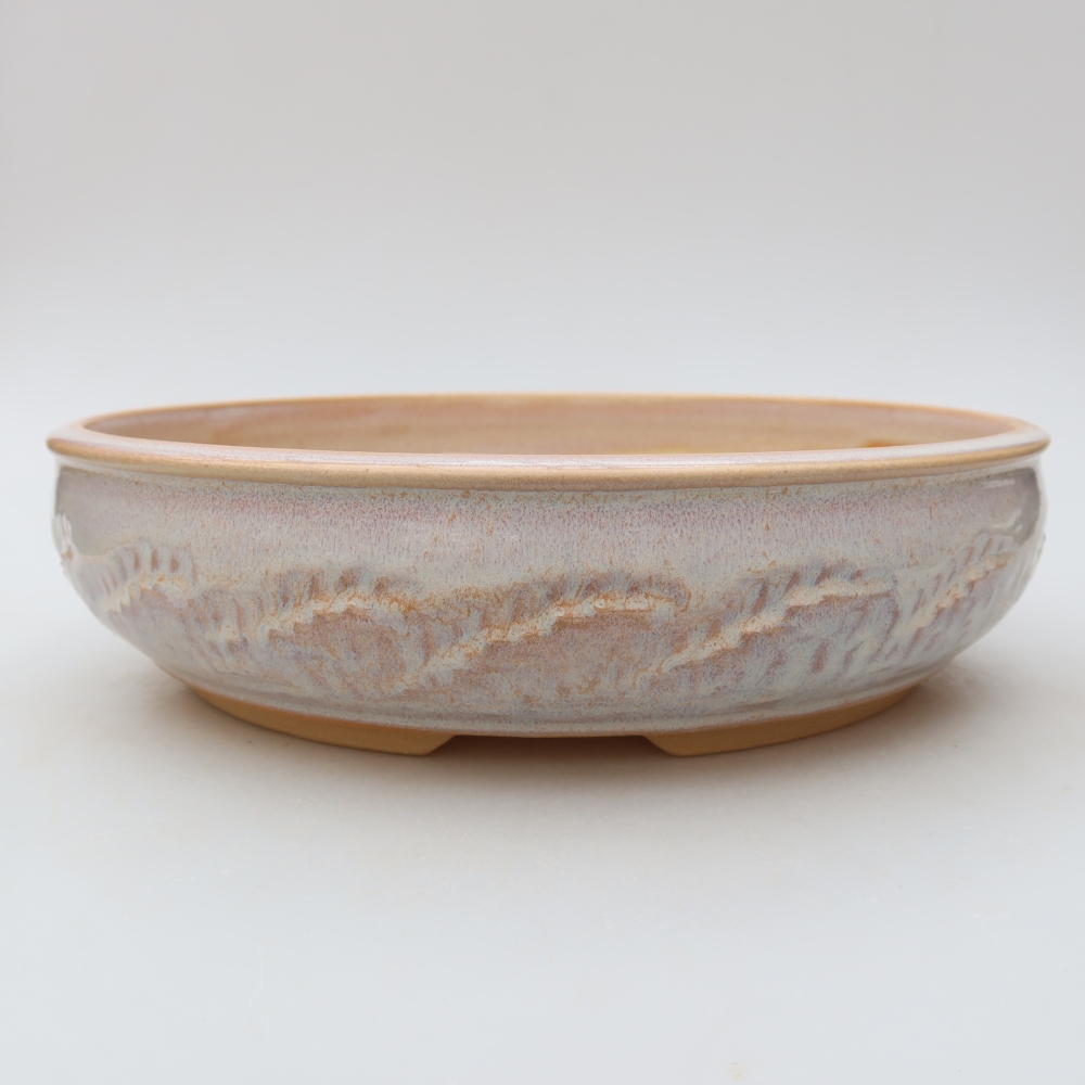Vaso per bonsai in ceramica 25,5 x 25,5 x 6,5 cm, colore beige