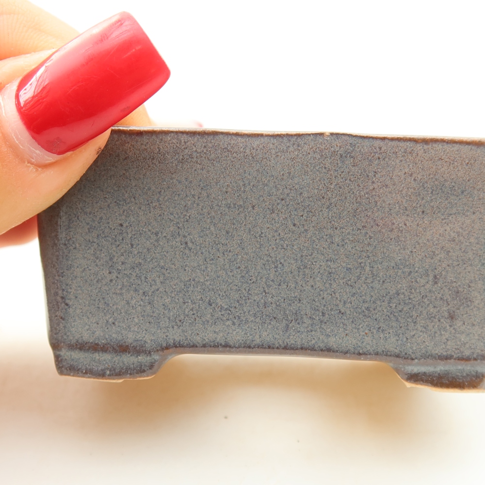 Vaso da bonsai in ceramica 6,5 x 5,5 x 3,5 cm, colore grigio