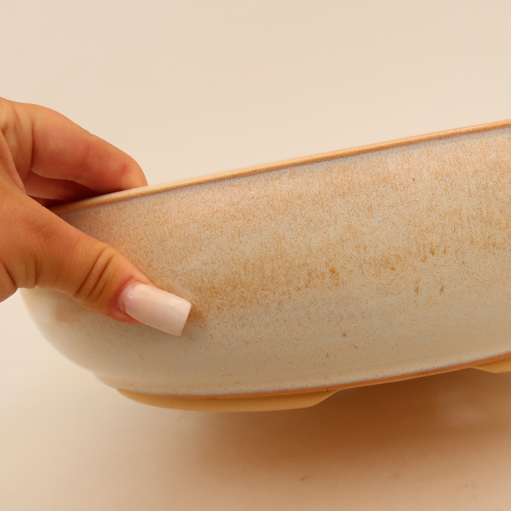 Vaso da bonsai in ceramica 32,5 x 32,5 x 8,5 cm, colore beige