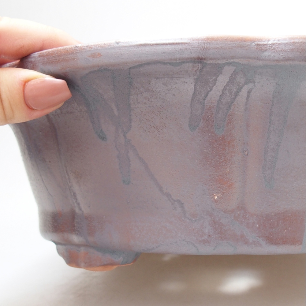 Ciotola bonsai in ceramica 26,5 x 26,5 x 8 cm, colore metallo