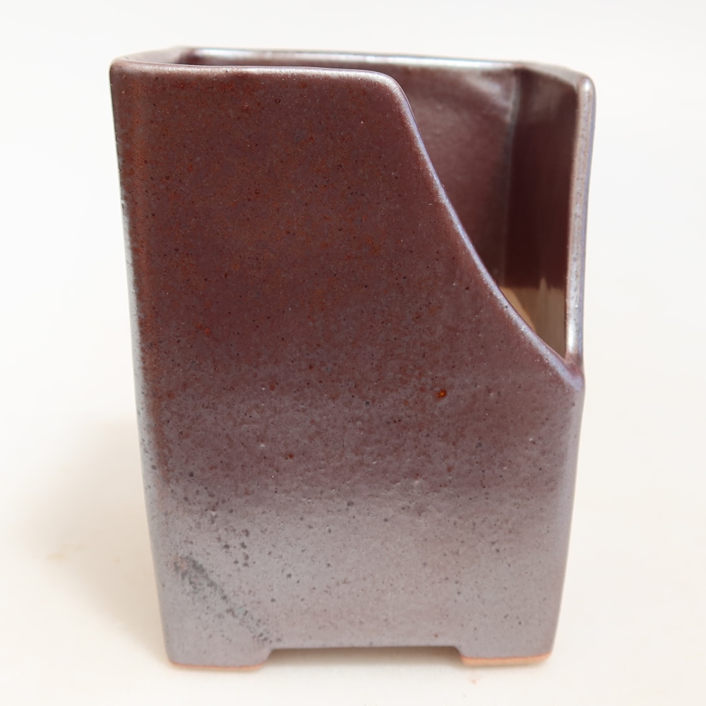 Vaso da bonsai in ceramica 8 x 8 x 10 cm, colore metallizzato