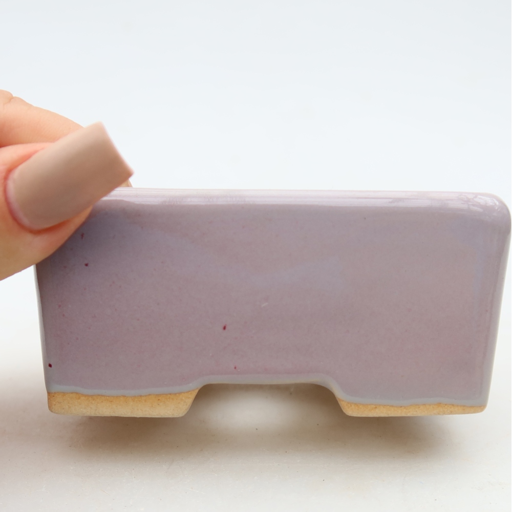 Vaso da bonsai in ceramica 8,5 x 7 x 4 cm, colore viola