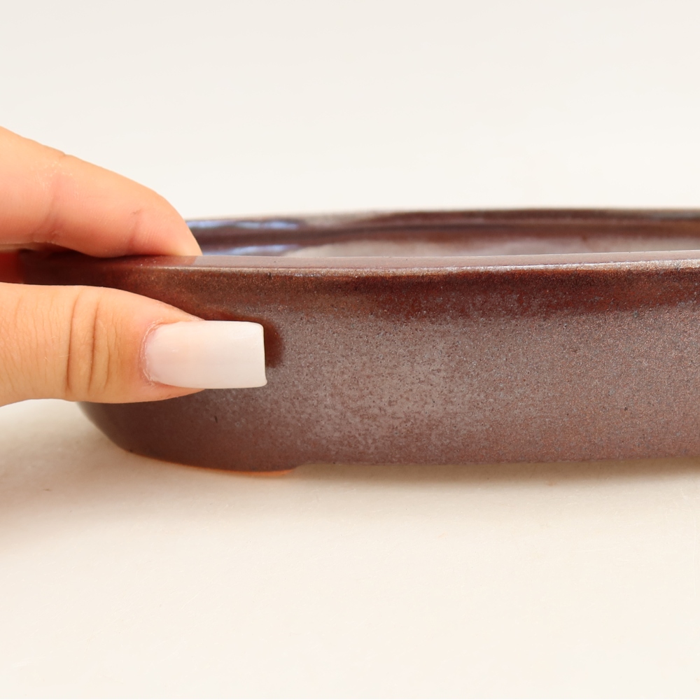 Vaso da bonsai in ceramica 22 x 17 x 4 cm, colore bordeaux