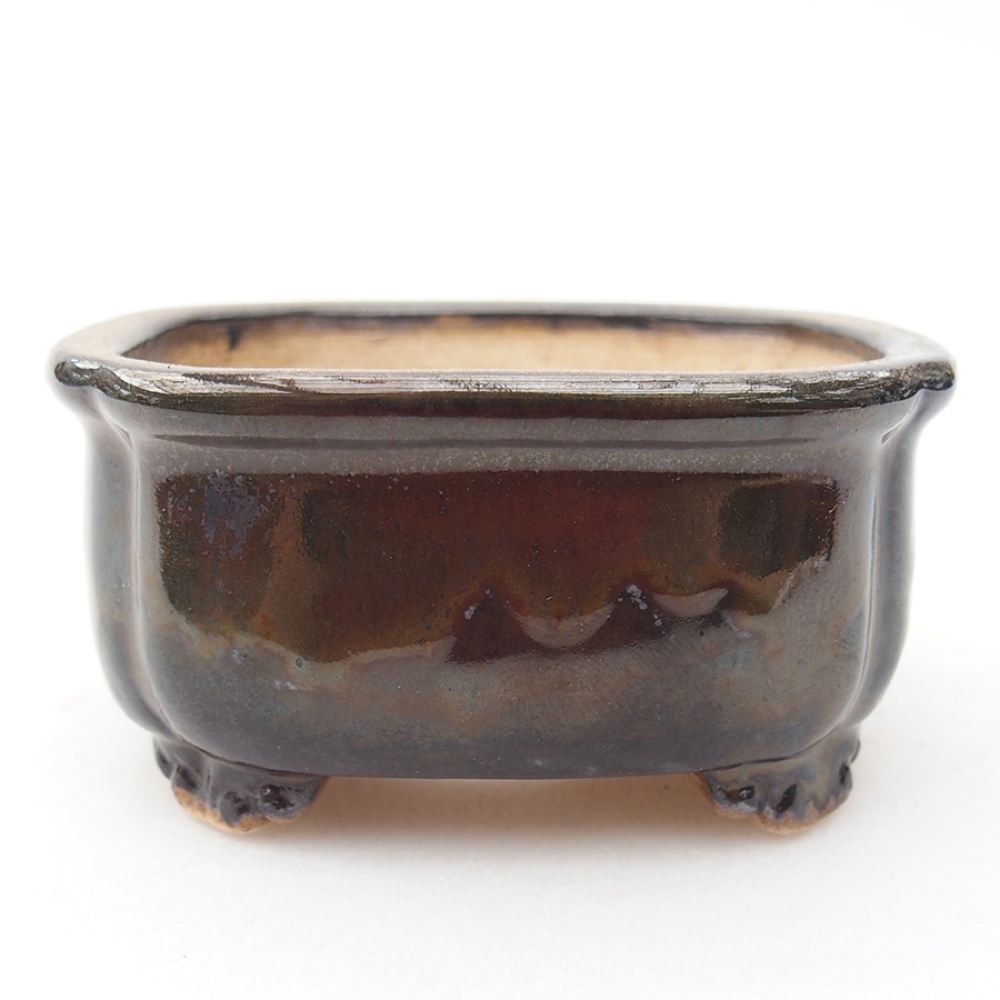 Ciotola per bonsai in ceramica 7,5 x 7 x 4 cm, colore nero