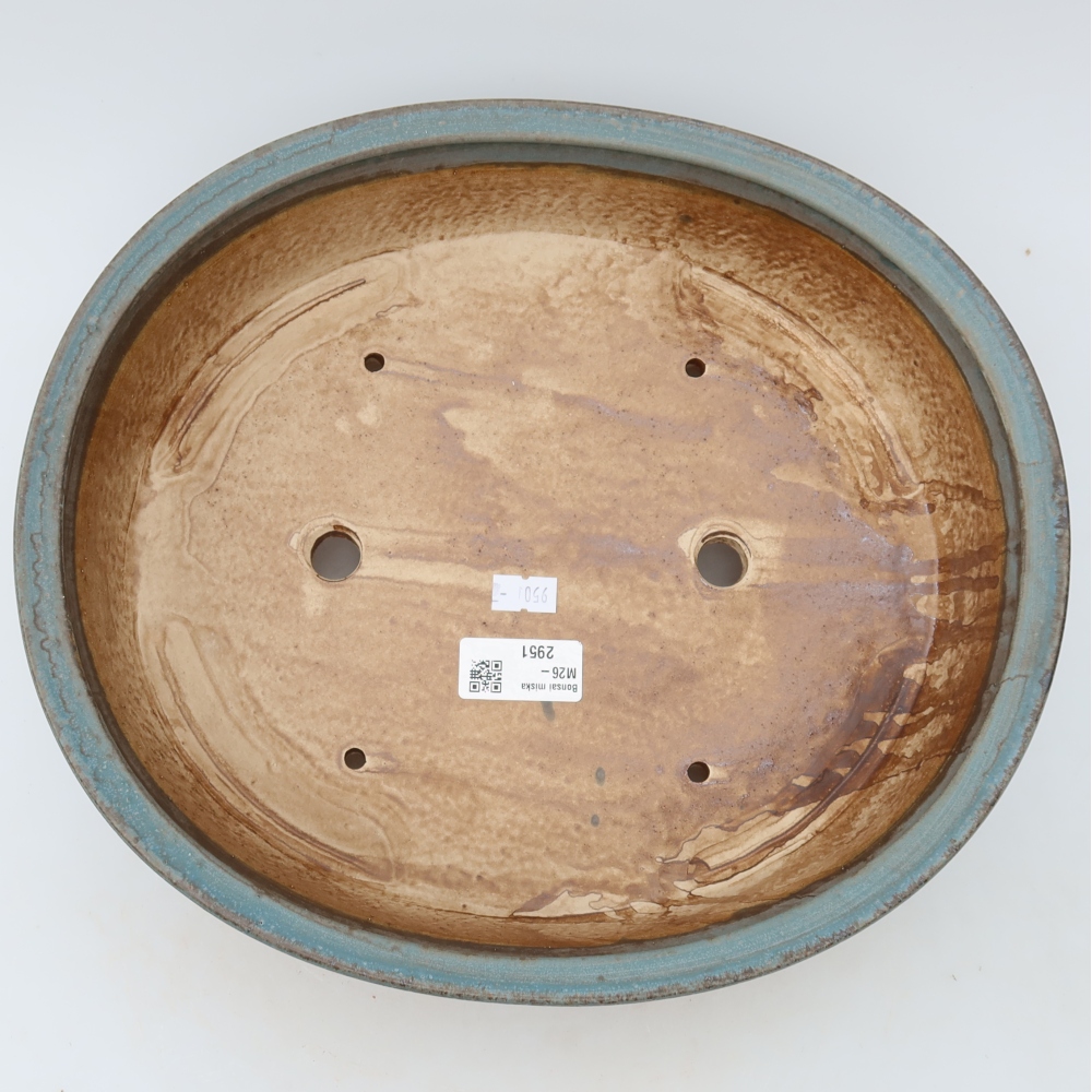 Vaso da bonsai in ceramica 31 x 27 x 7,5 cm, colore blu