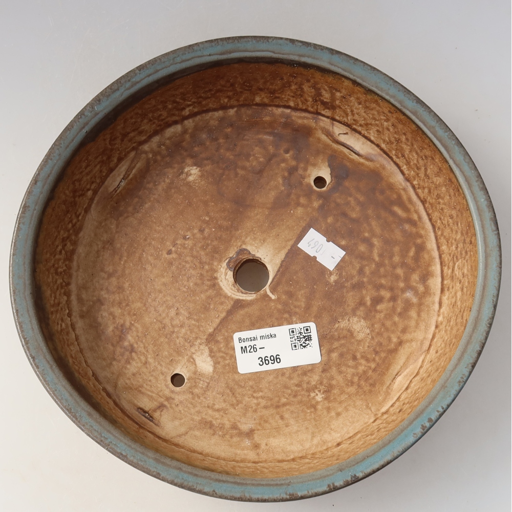 Vaso da bonsai in ceramica 21,5 x 21,5 x 6 cm, colore blu