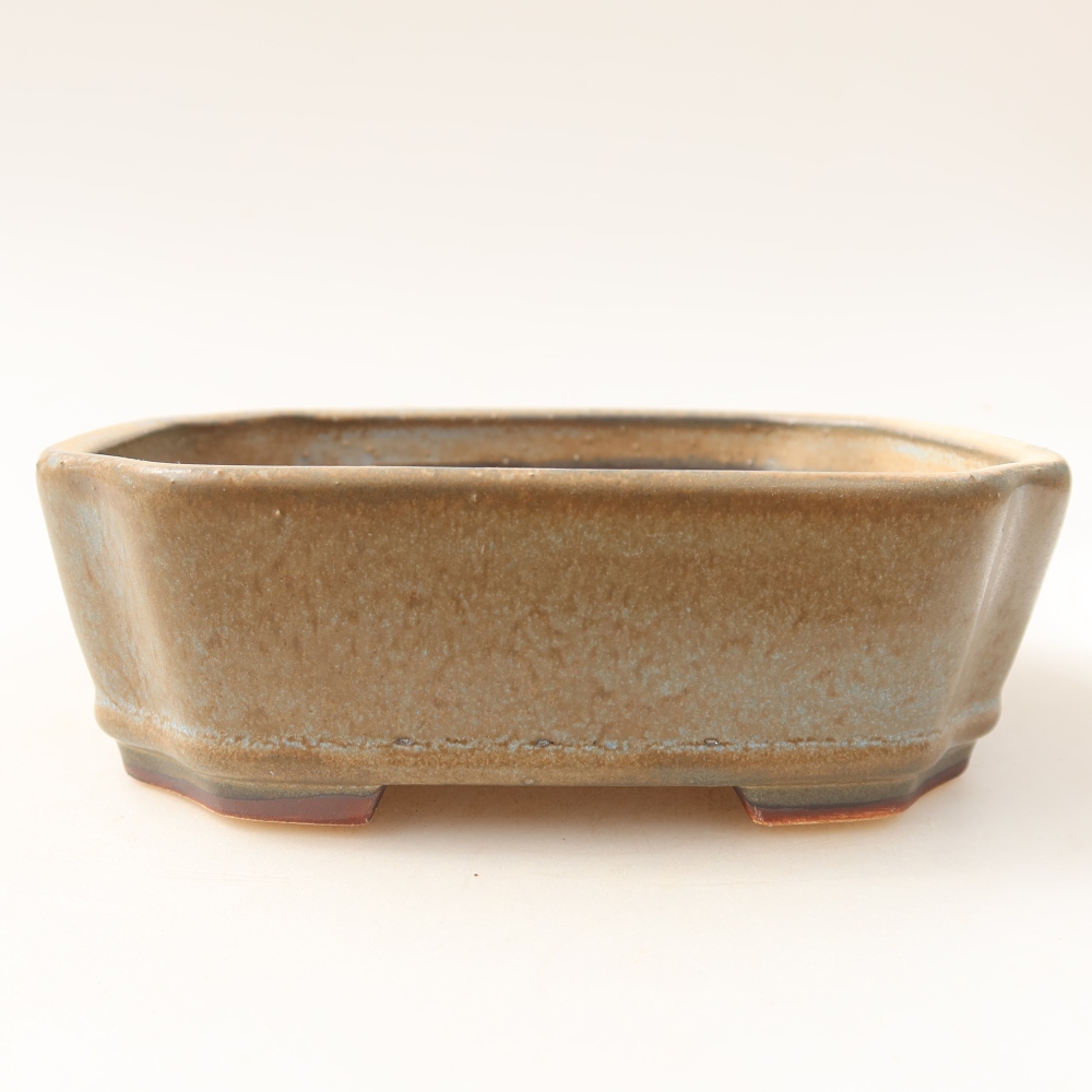 Vaso da bonsai in ceramica 13,5 x 11,5 x 4 cm, colore blu