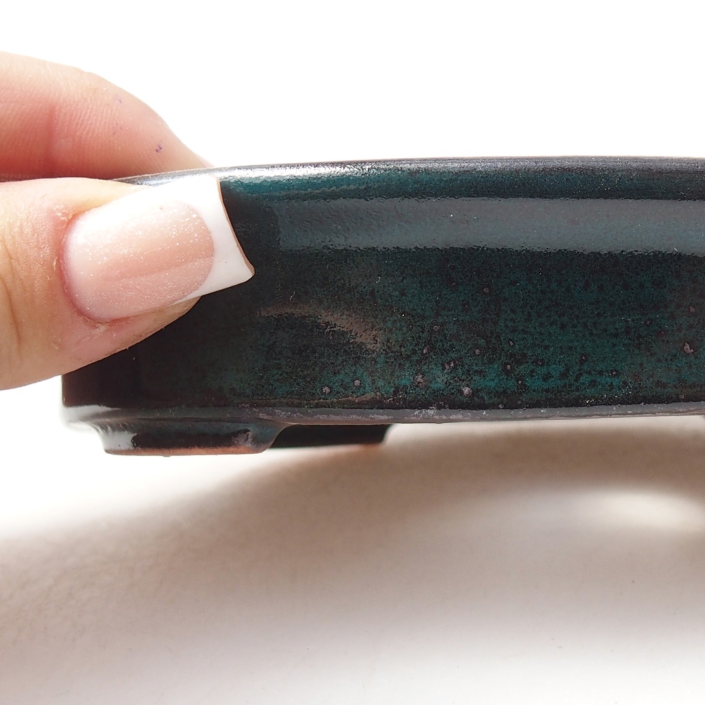 Ciotola bonsai in ceramica 13 x 10,5 x 3 cm, verde