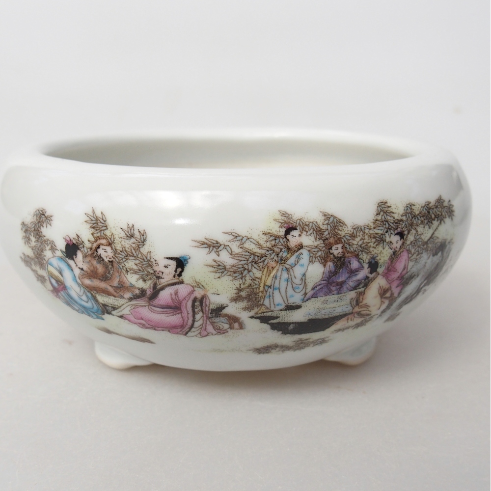 Ciotola per bonsai in ceramica 10 x 10 x 5 cm, colore bianco