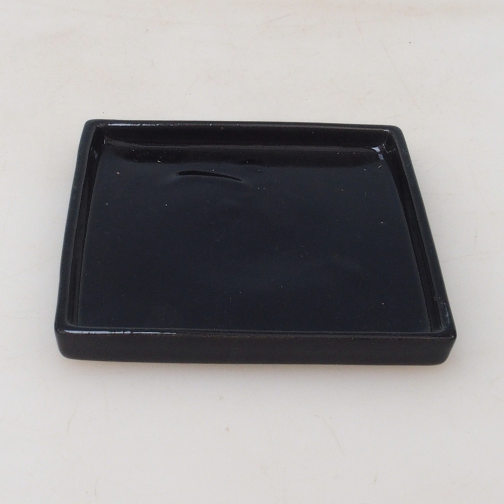 Vassoio per bonsai quadrato M - 10 x 10 x 1,5 cm - nero
