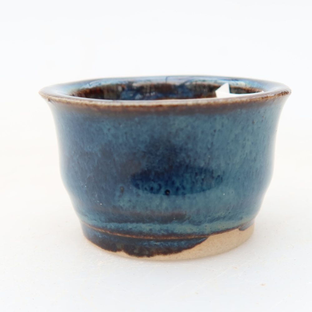 Vaso da bonsai in ceramica 3,5 x 3,5 x 2,5 cm, colore blu