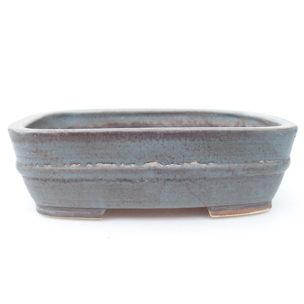 Ciotola bonsai in ceramica 14,5 x 11,5 x 4 cm, colore blu