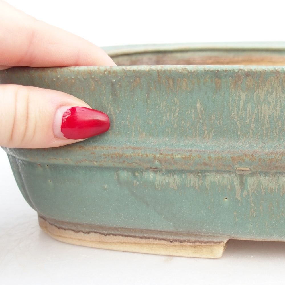 Ciotola per bonsai in ceramica 29,5 x 24 x 7 cm, verde