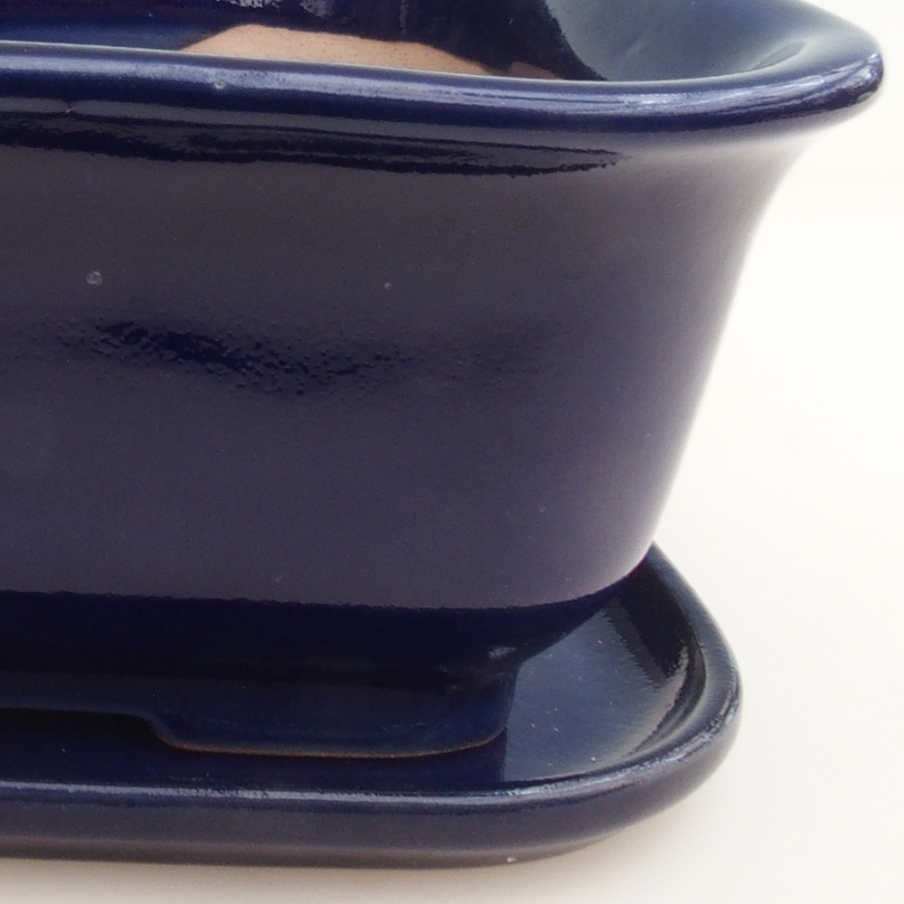 Ciotola bonsai + piattino H36 - 17 x 15 x 7,5 cm - blu