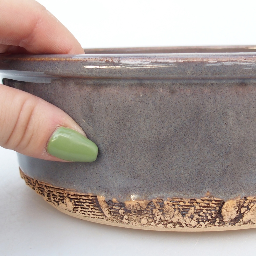 Ciotola bonsai in ceramica 19 x 19 x 6,5 cm, grigio