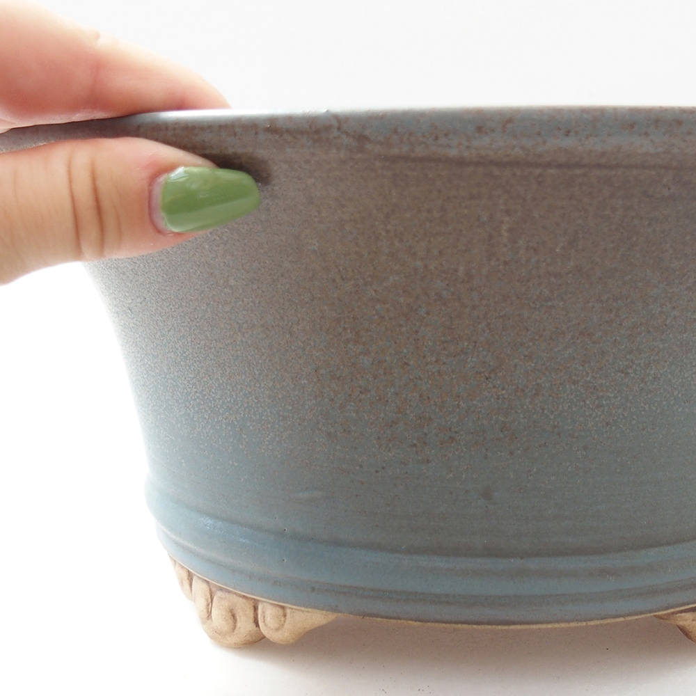 Ciotola bonsai in ceramica 24 x 24 x 11,5 cm, colore blu