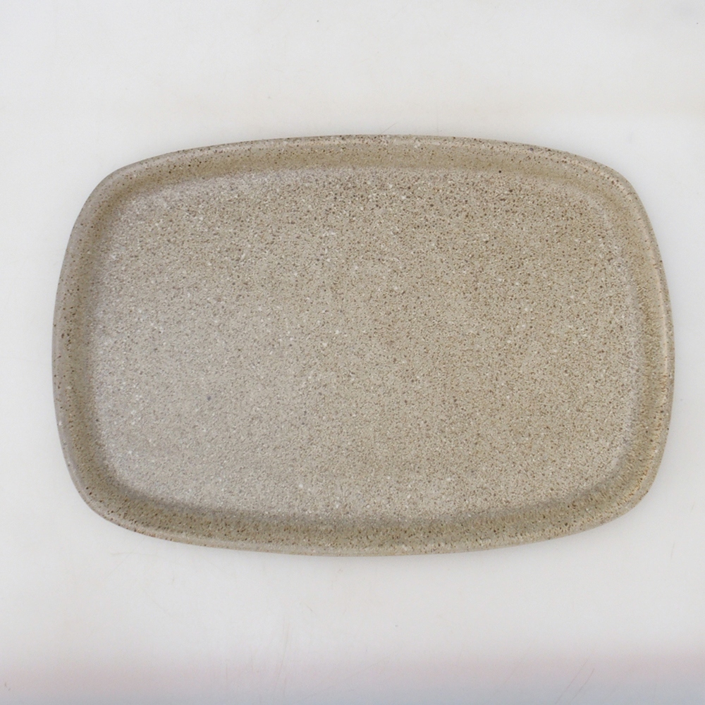 Piattino in ceramica H09 - 28,5 x 19,5 x 1,5 cm - beige