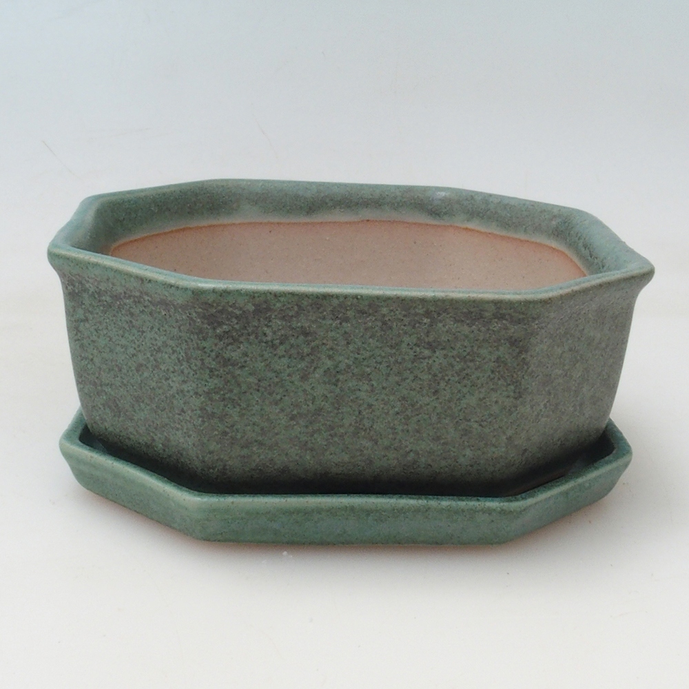 Ciotola bonsai + piattino H13 - 12,5x12,5 x4,5 cm.