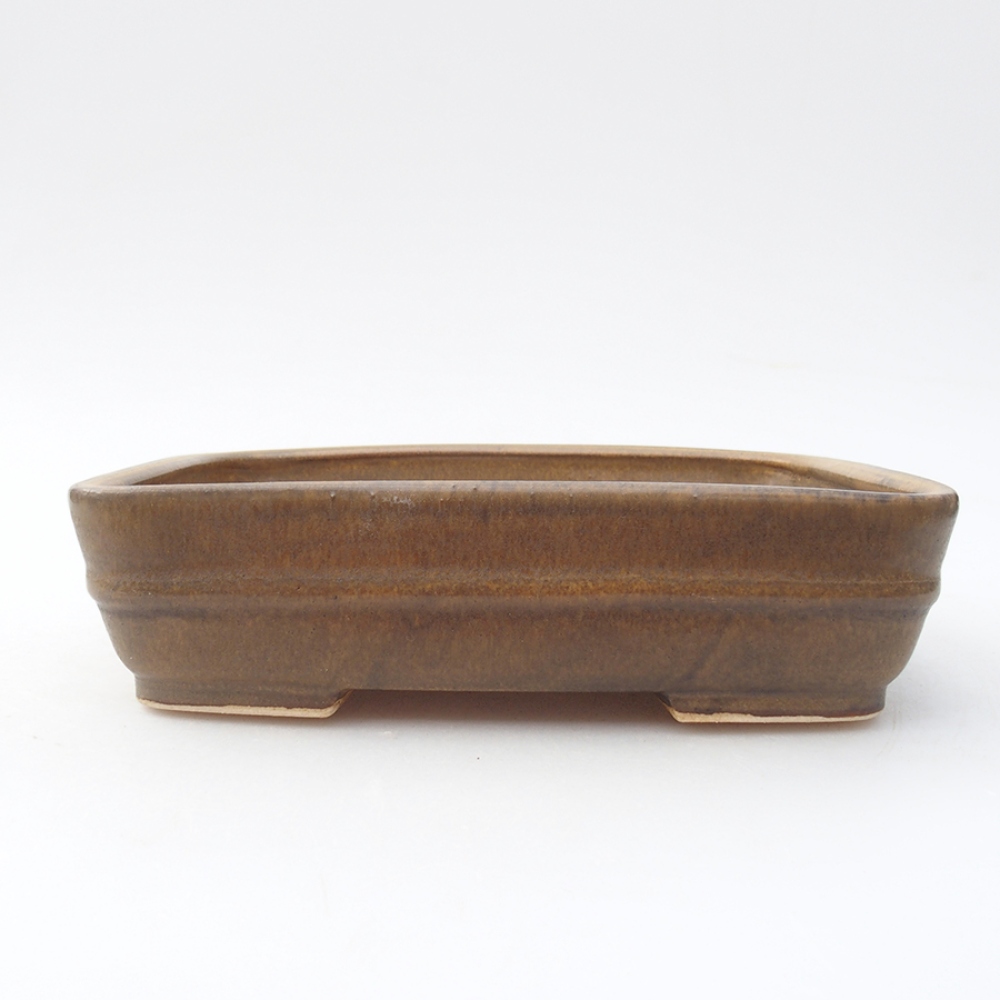 Ciotola per bonsai in ceramica 17,5 x 14 x 4,5 cm, marrone