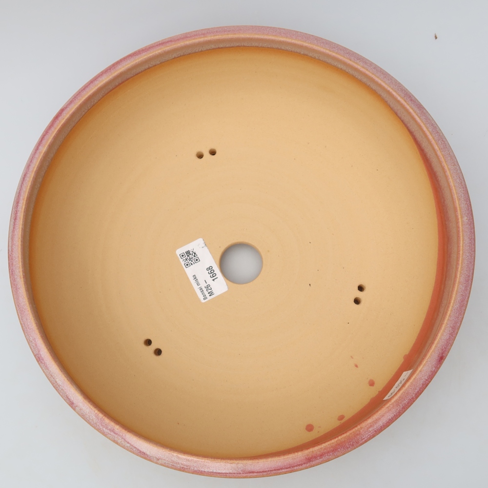 Vaso da bonsai in ceramica 26,5 x 26,5 x 7,5 cm, colore rosa