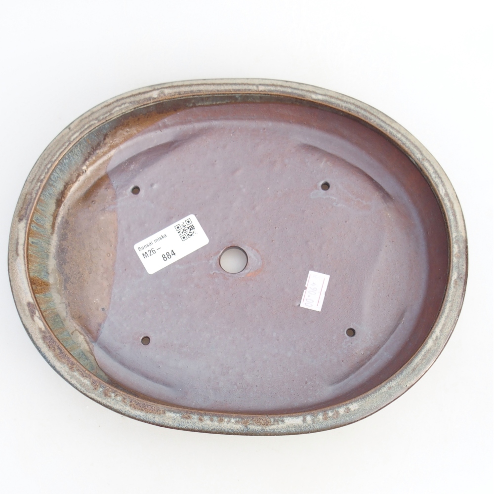 Ciotola bonsai in ceramica 24,5 x 20 x 4 cm, blu-grigio