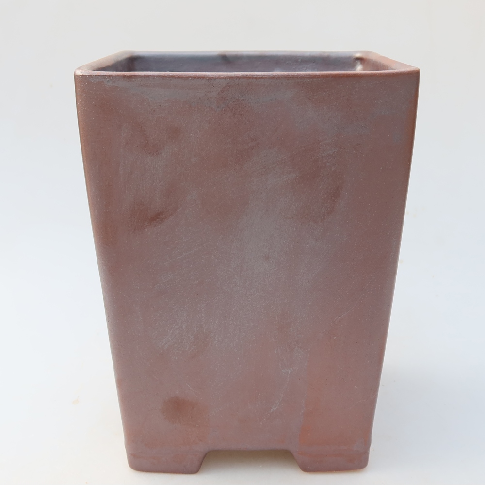 Ciotola bonsai in ceramica 15 x 15 x 19,5 cm, colore metallo