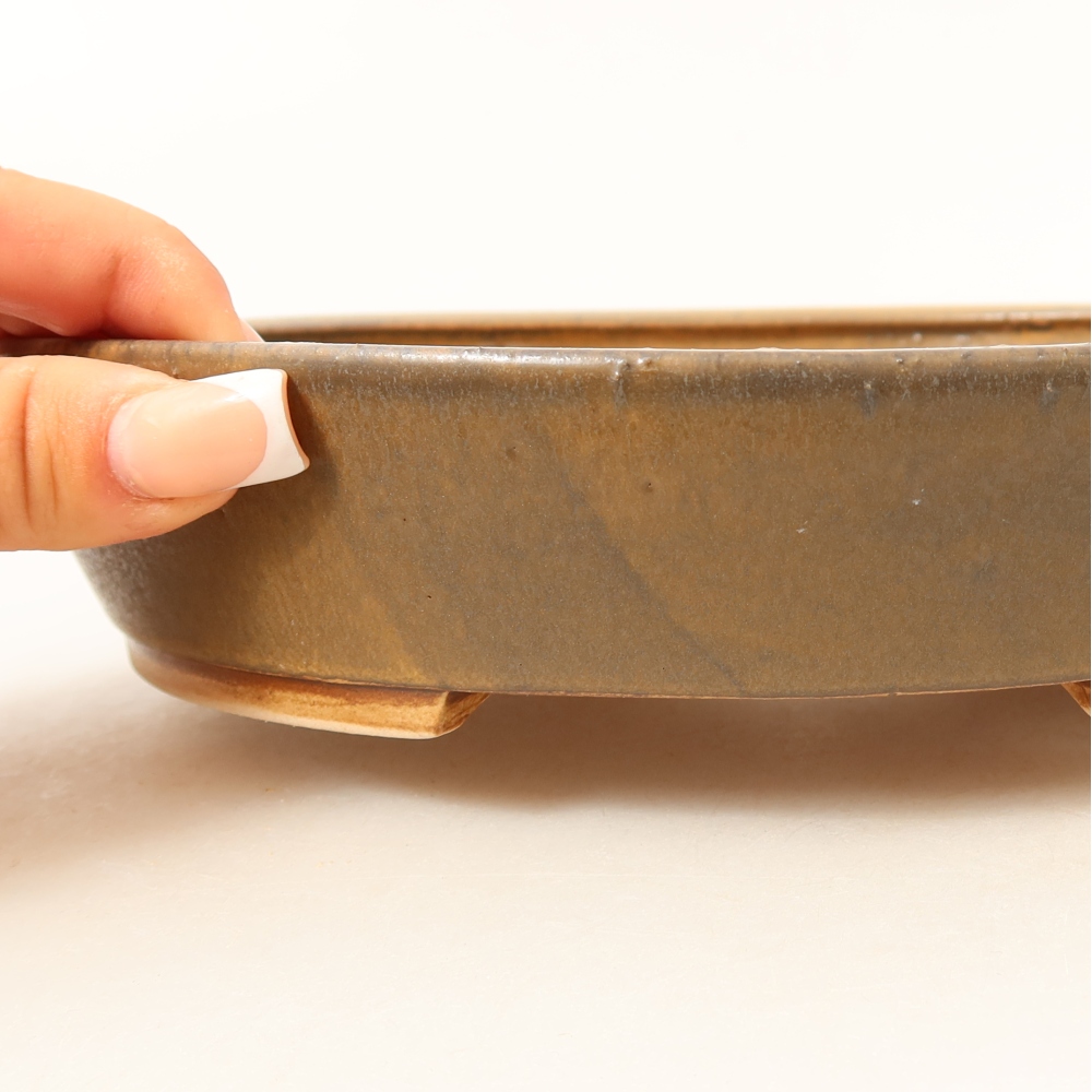 Ciotola bonsai in ceramica 21 x 19 x 4,5 cm, marrone