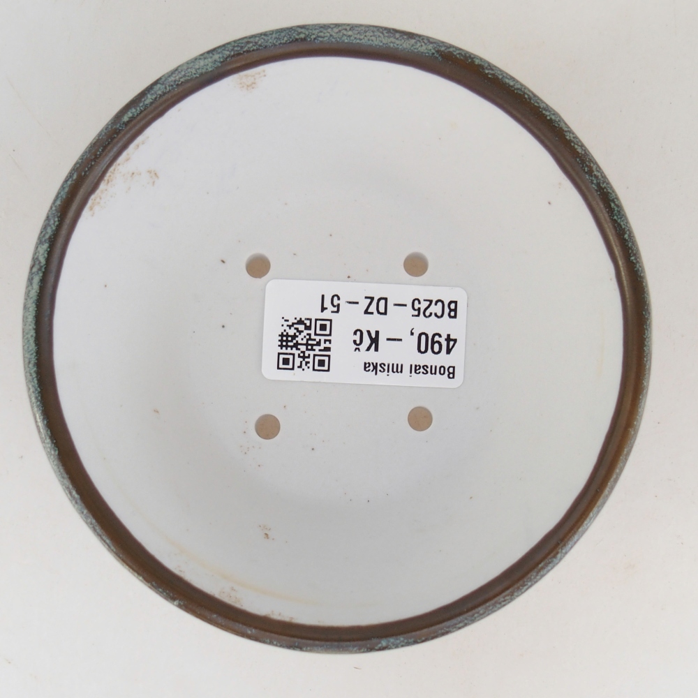 Ciotola per bonsai in ceramica 10,5 x 10,5 x 5 cm, verde