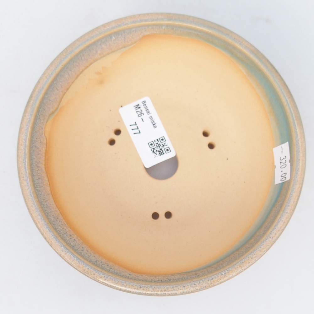 Ciotola per bonsai in ceramica 14,5 x 14,5 x 5 cm, verde-marrone