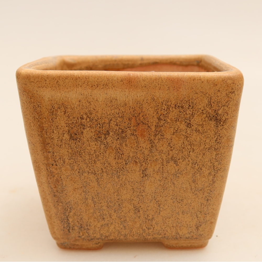 Vaso da bonsai in ceramica 7,5 x 7,5 x 6,5 cm, colore beige