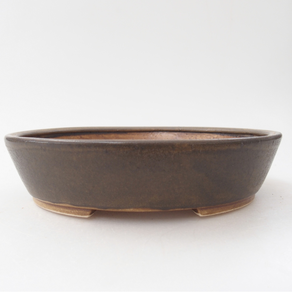 Ciotola per bonsai in ceramica 18,5 x 16,5 x 4,5 cm, marrone