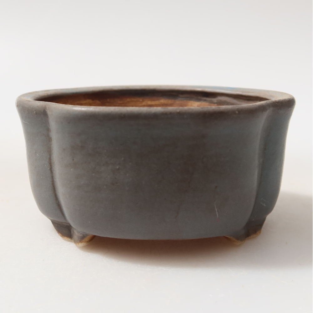 Vaso in ceramica per bonsai 8 x 7,5 x 3,5 cm, colore blu