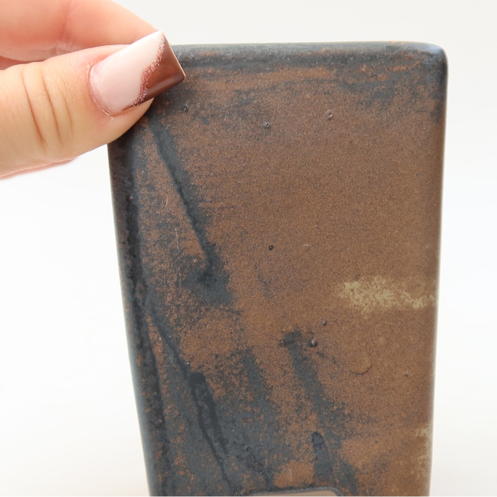 Ciotola per bonsai in ceramica 7,5 x 7,5 x 10,5 cm, marrone
