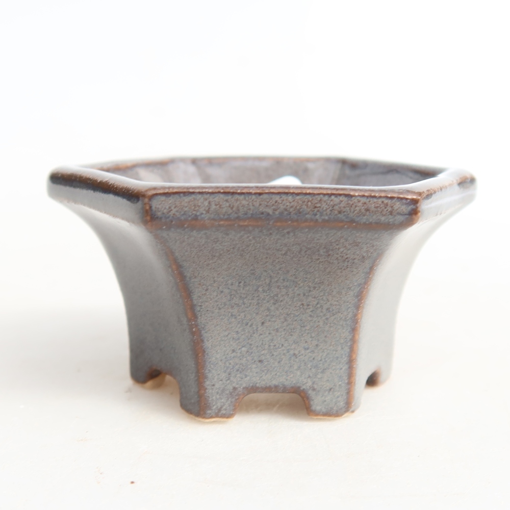 Vaso in ceramica per bonsai, 5,5 x 5 x 3 cm, colore grigio