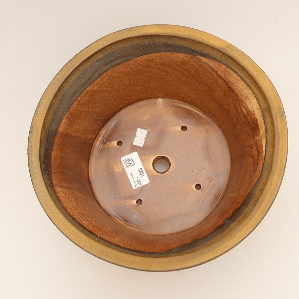 Vaso da bonsai in ceramica 24,5 x 24,5 x 11 cm, colore marrone