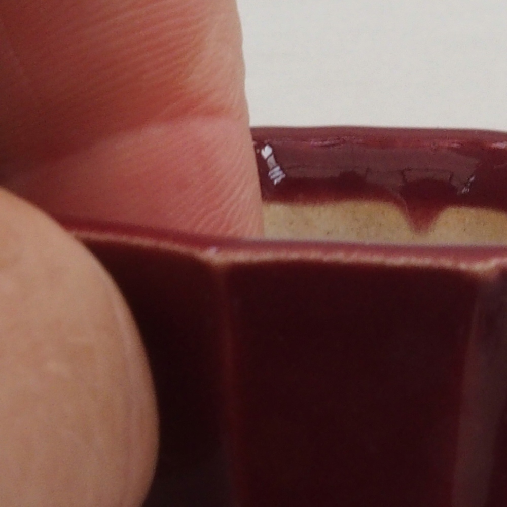 Ciotola per mini bonsai 5 x 5 x 3 cm, bordeaux