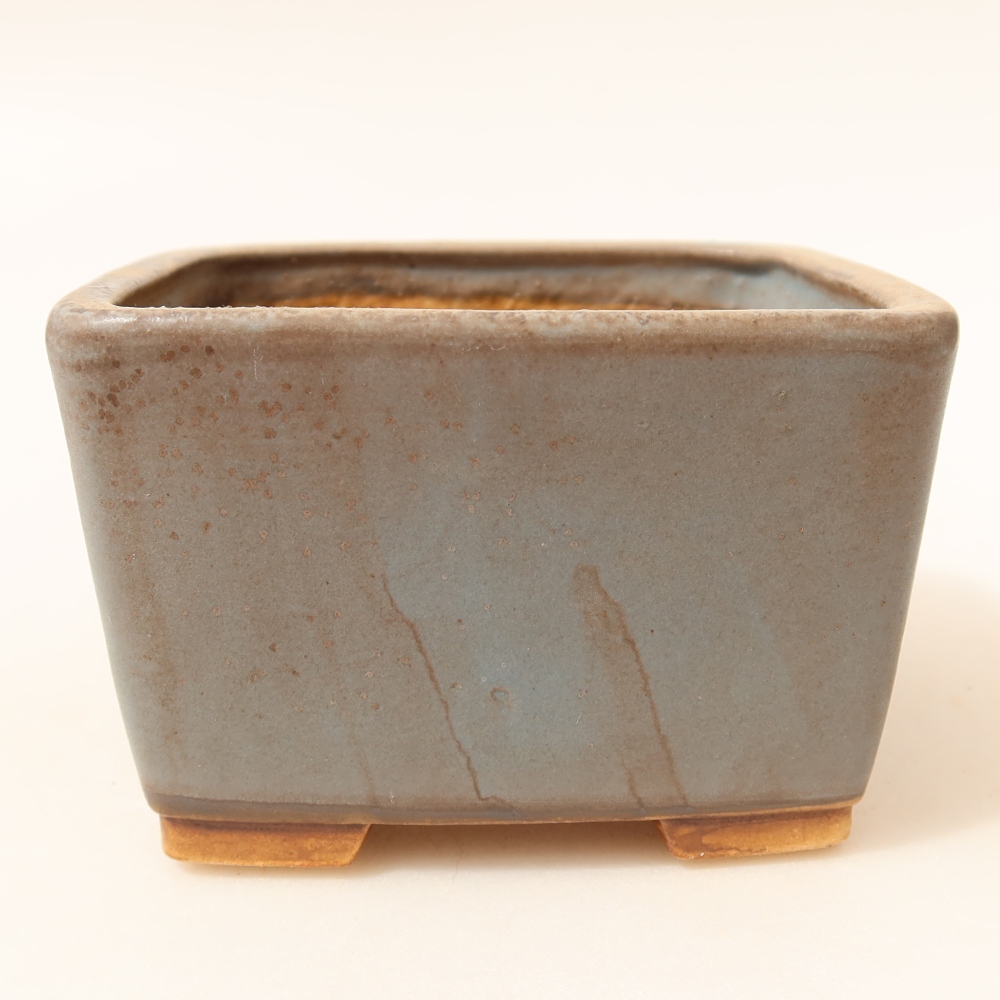 Vaso da bonsai in ceramica 10,5 x 10,5 x 7 cm, colore blu