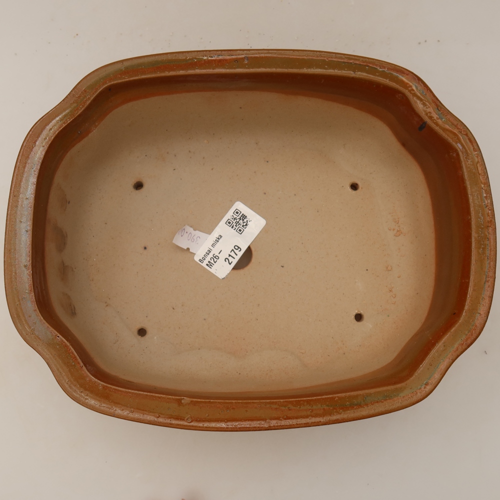Vaso da bonsai in ceramica 22,5 x 17,5 x 7,5 cm, colore marrone