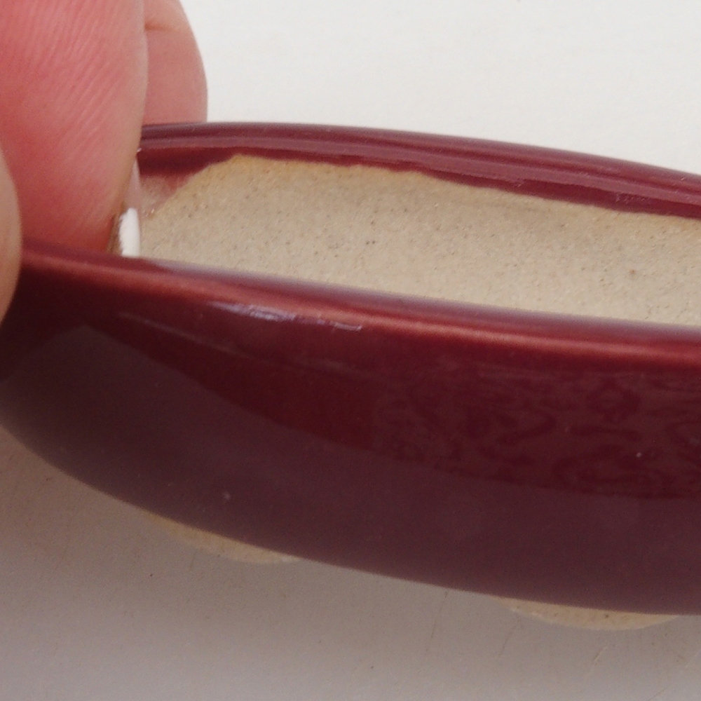 Ciotola per mini bonsai 7 x 3 x 2 cm, bordeaux